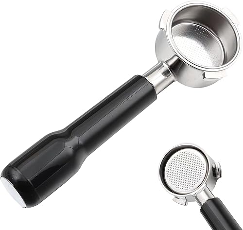 Portafiltro sin fondo de 2.008 in 3 orejas para Delonghi Dedica EC680EC685, con doble capacidad de tiro taza filtro cesta, portafiltro de 2.008 in 3