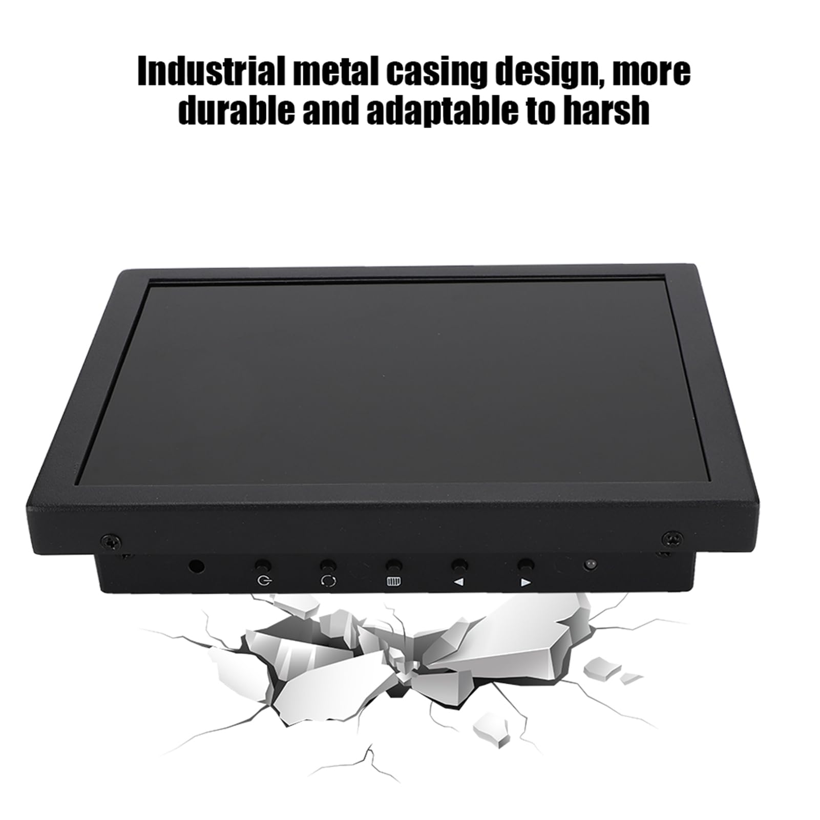 Touch Screen di Resistenza da 8 Pollici, Monitor Industriale Integrato, Monitor Interamente in Metallo, con Risoluzione 1024x768, Display Widescreen 4:3, per PC, CCTV, Videocamera, Computer(8")