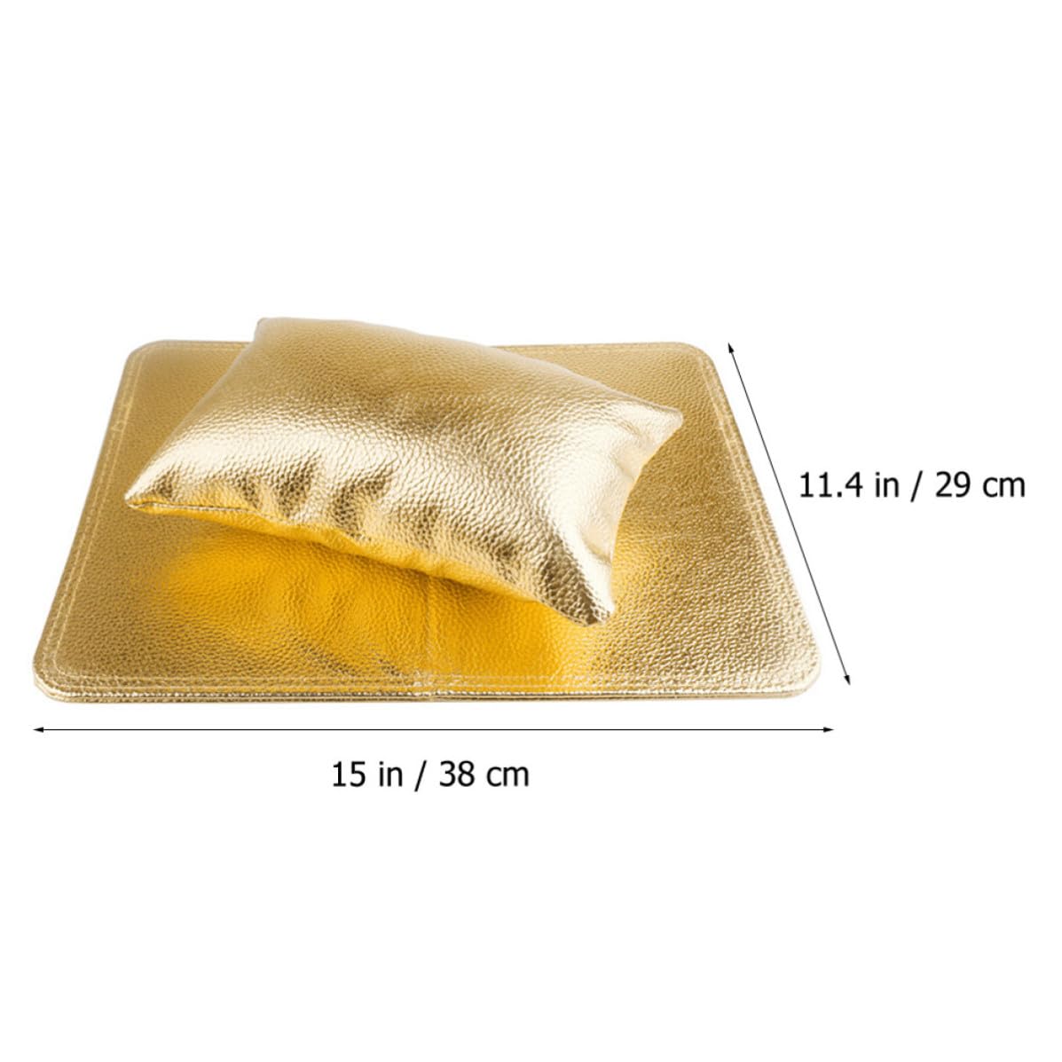 Pu Nail Arm Rest Cushion for Nails with Comfortable Soft Golden Surface Protects Tabletop Foldable Design Home Use and Manicure Sessions