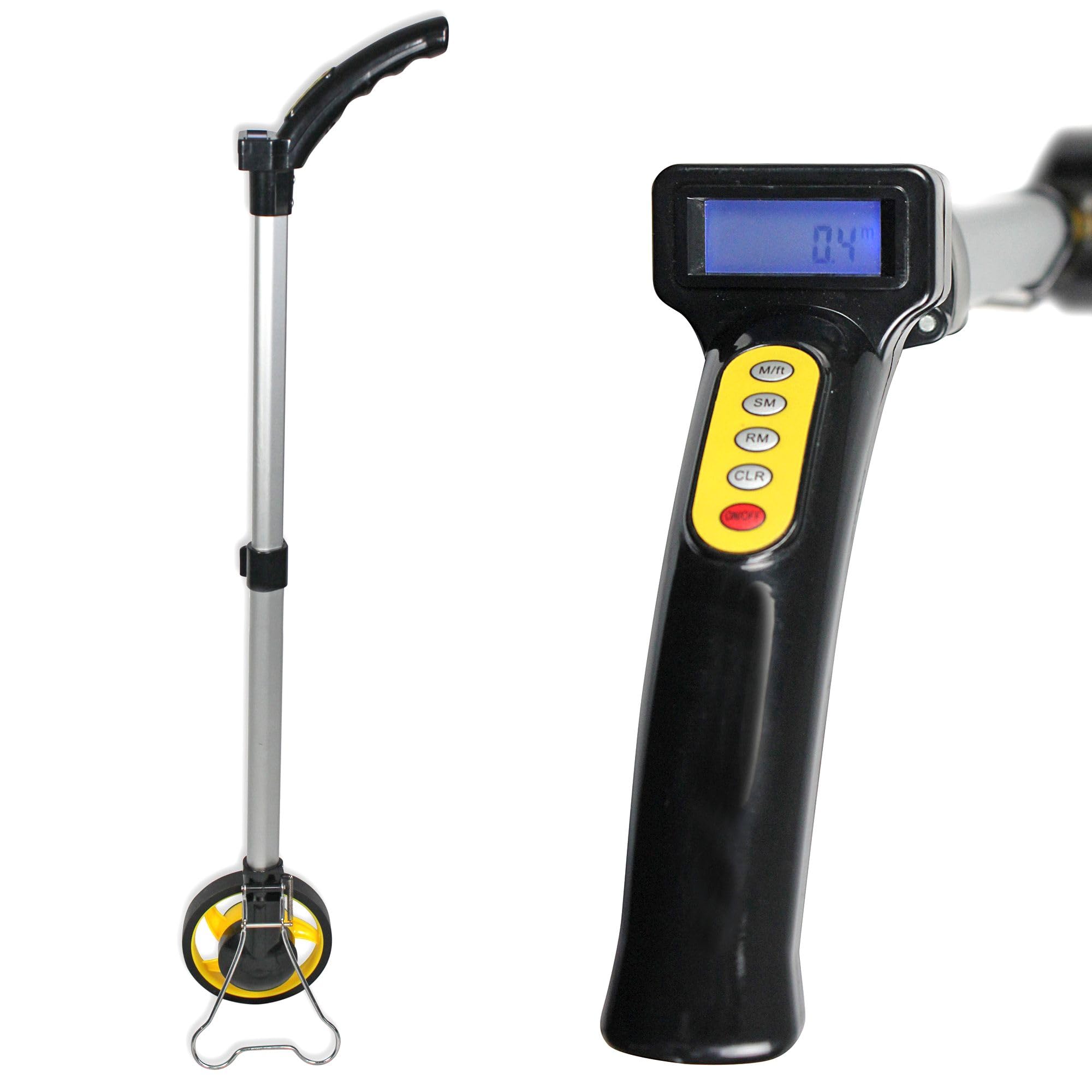 FISHTEC Odomètre à Roue Electronique - Mesure de Distance 0 99,9 km (Ø 16 cm) avec Ecran LCD Manche Télescopique 80 cm Béquille Stabilisation Cadre Aluminium Sac transport