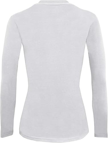 Miniatura 3 de Natural Uniforms Camiseta de manga larga con cuello redondo para mujer, paquete de 5 unidades