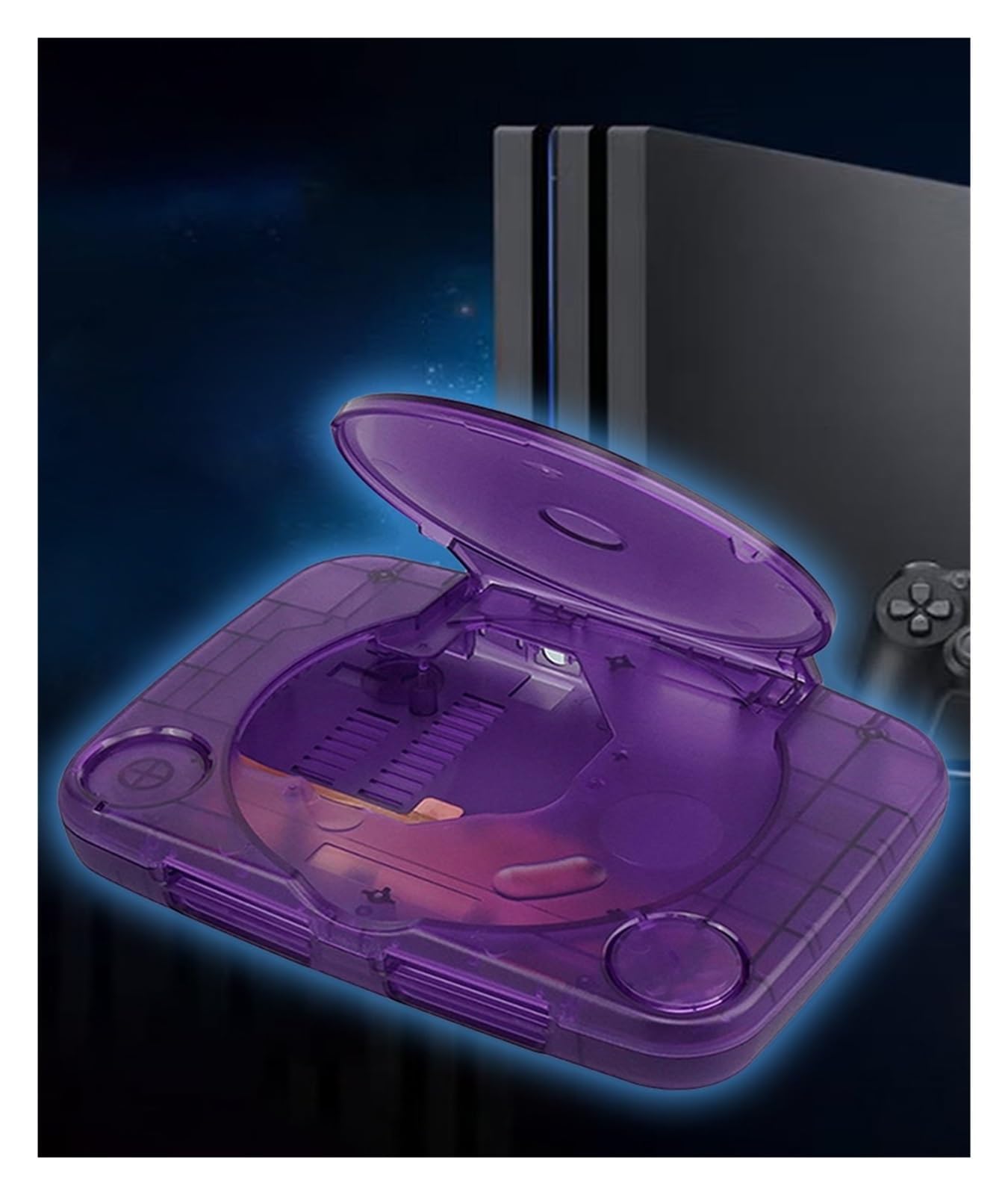 Zamienna Obudowa Konsoli, Przezroczysta Obudowa Konsoli, Etui Na Gry Wideo Retro - Kompatybilny Z Playstation 1(Transparent White)