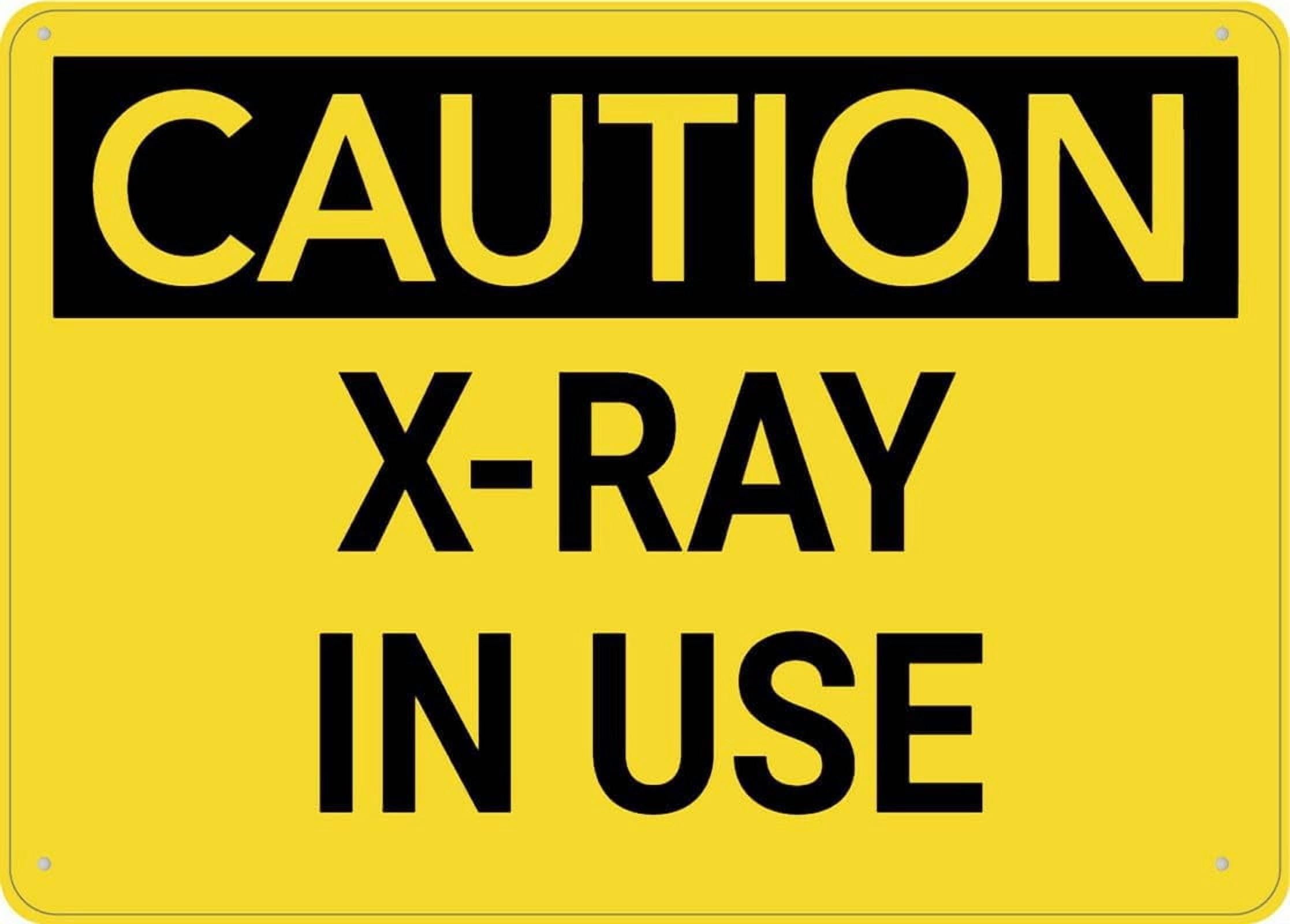 (2-Pack) Metal Tin Sign Caution Radiation X Ray In Use Sign Warning Sign Home Kitchen Farm Garden Garage Wall Decor 12X8 Inch