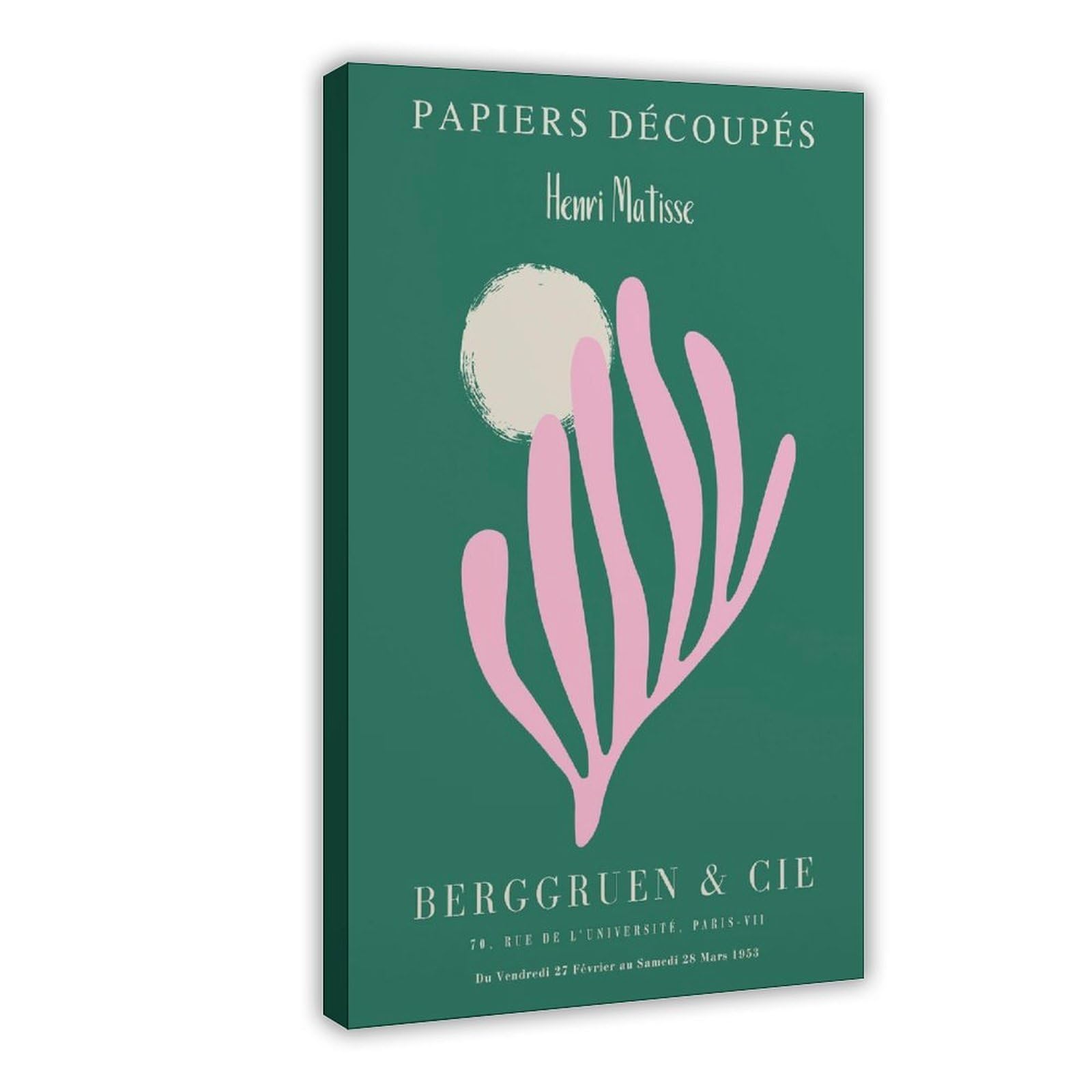 Heyanm Henri Matisse Papiers Decoupes Print_ Pink Green Mid Century Modern Art Canvas Poster Bedroom Office Room Decor Gift Frame 12X18inch