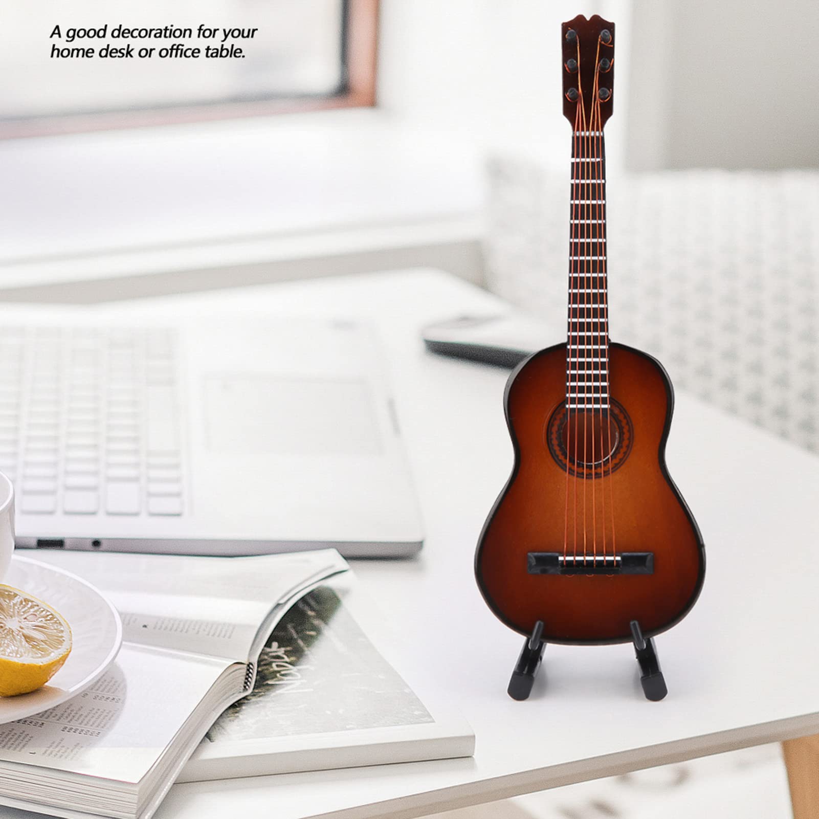 Miniatur-Gitarrenmodell Aus Holz – Deko Für Musikfans, Mit Ständer & Aufbewahrungsbox