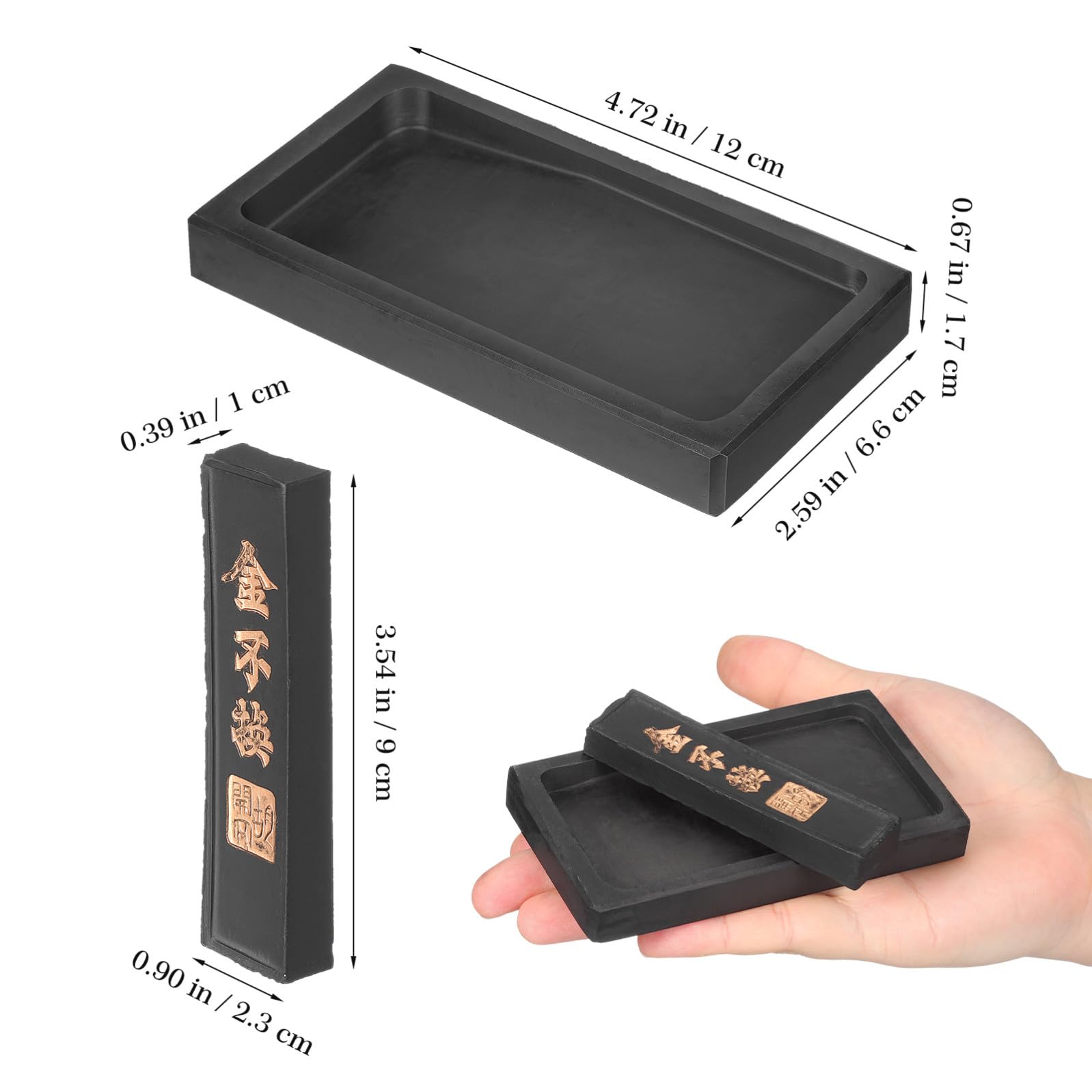 EXCEART 4ensembles Encrier Avec Stick Encre Inkslab Pour Et Peinture Traditionnelle Chinoise Pratique Pour Artistes Et Étudiants
