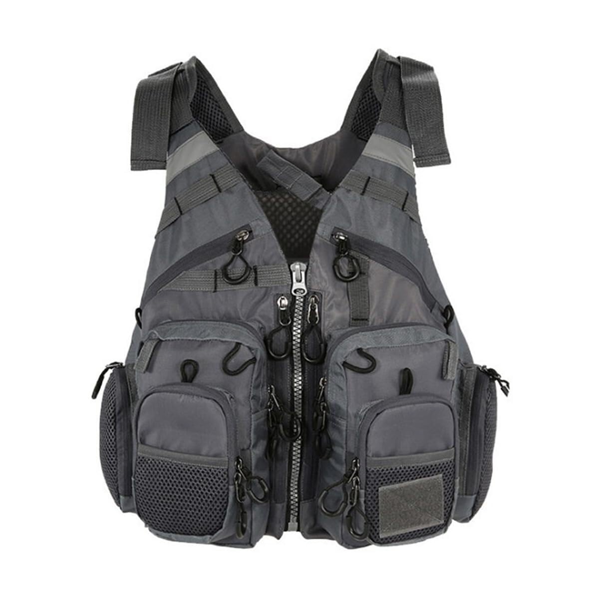 LUIVZD Swim Jacket - Floating Device Adult, Portable Fishing Safety Life Jacket, Jacket Swimming Sailing Waistcoat with Adjustable Belt High Buoyancy Life Jacket(GRAY)