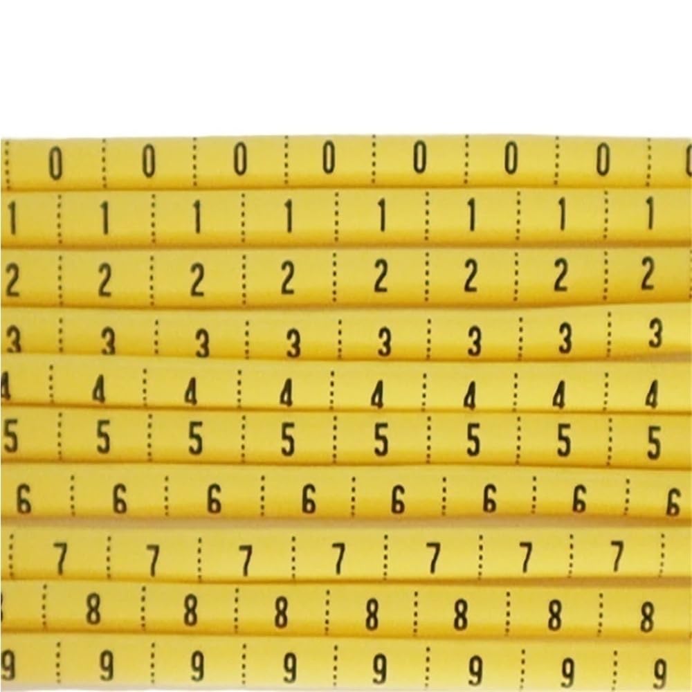 Woatoho Yellow 1000Pcs Pvc Plastic Heat Shrink Tubing Ratio 2:1, Cable Marker Label Wire Heat Shrink Wire Label(,1Mm)