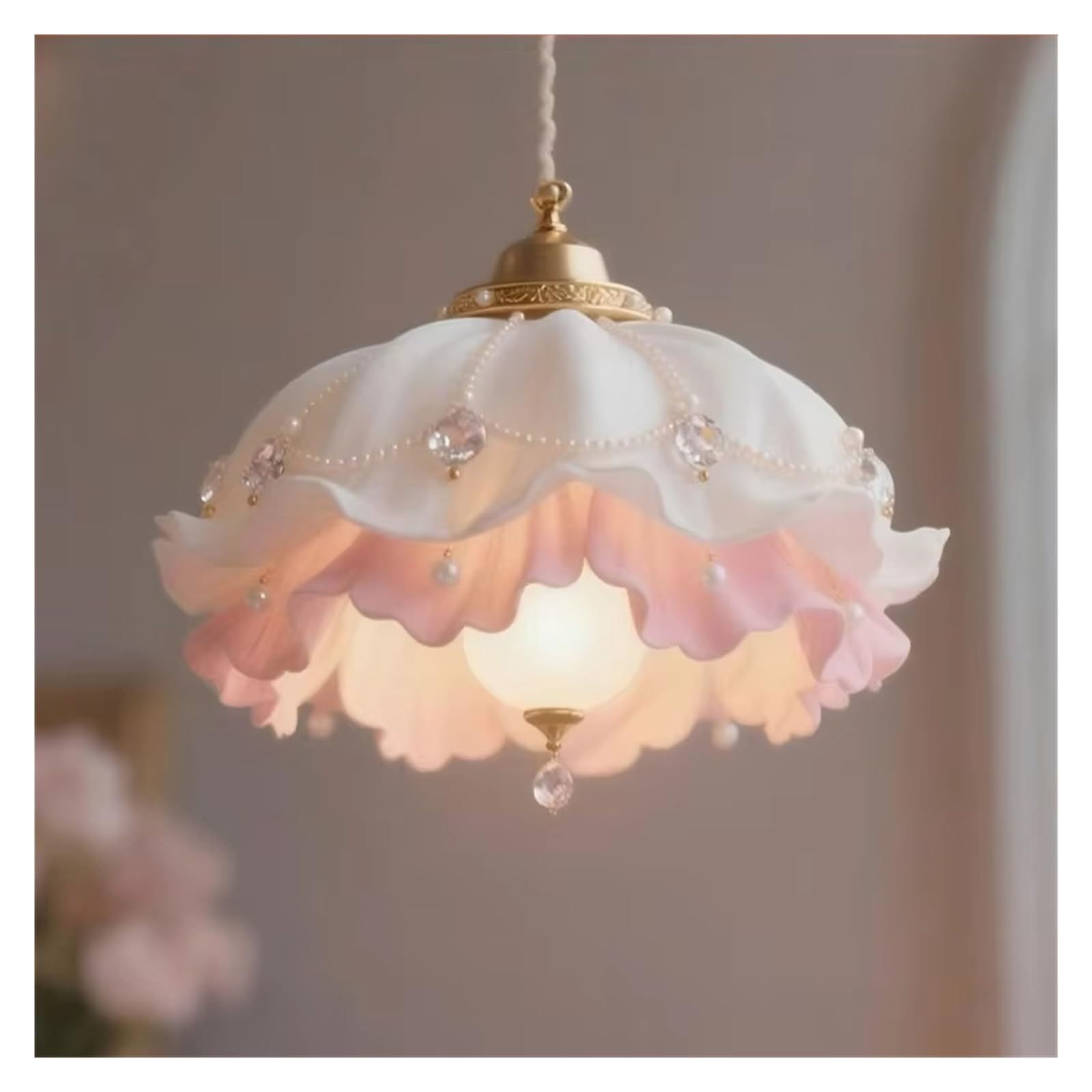 LED Pendant Lights Flower Lighting Bedroom Bedside Chandelier Lamp Kitchen Living Room Indoor,Aesthetic and Practical