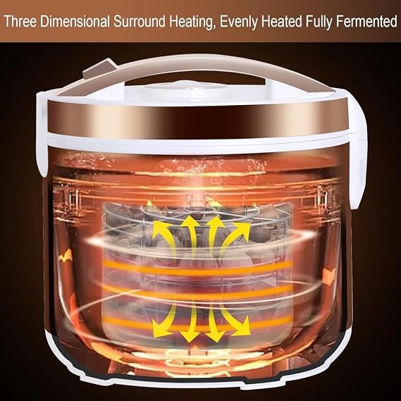 Black Garlic Fermenter Machine,Full Automatic Intelligent Electric Garlic Machine with 3-Layer Stainless Steel Shelf,Yogurt Maker Natto Maker,for Yogurt, Natto, Fruit Vinegar(5L)