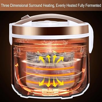 Black Garlic Fermenter Machine,Full Automatic Intelligent Electric Garlic Machine with 3-Layer Stainless Steel Shelf,Yogurt Maker Natto Maker,for Yogurt, Natto, Fruit Vinegar(5L)