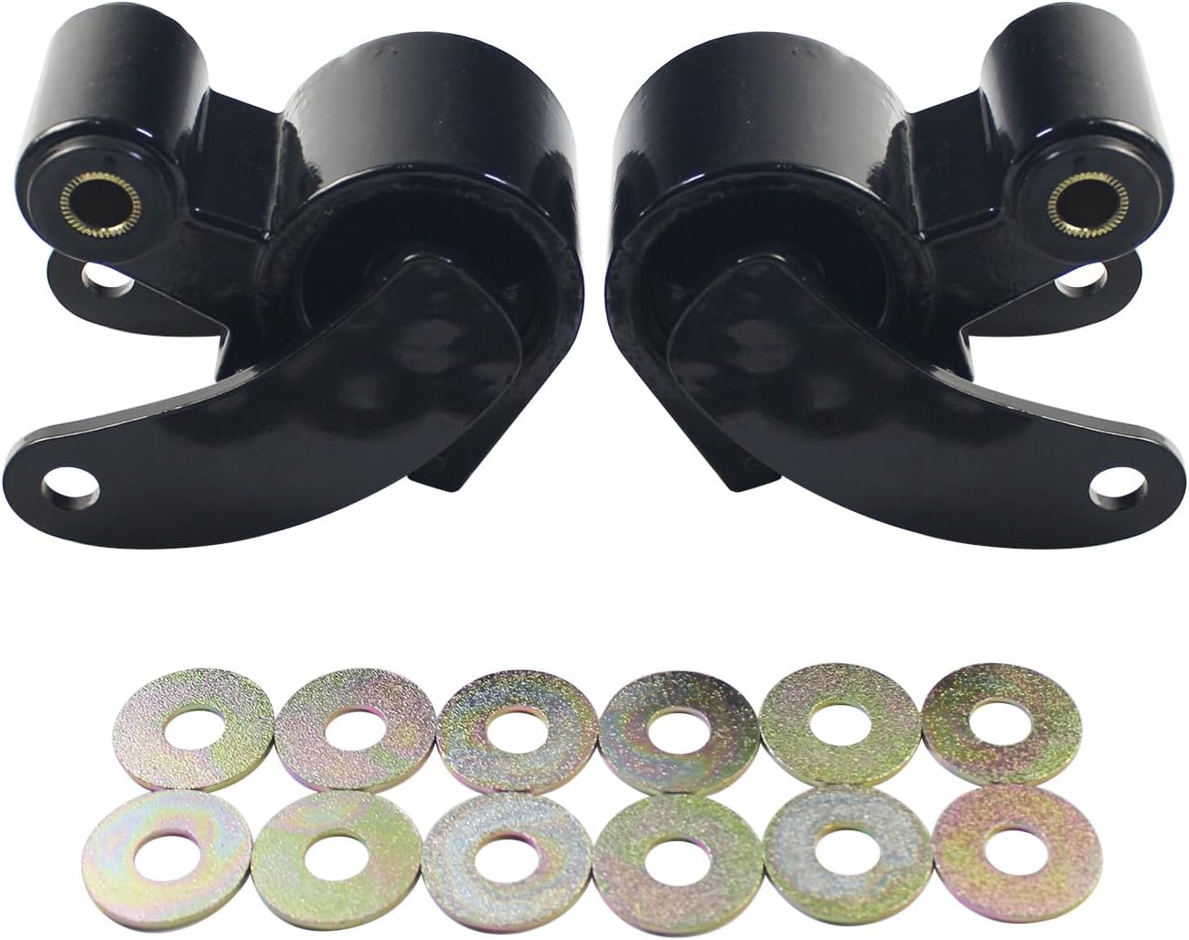 2PCS Rear Leaf Spring Shock Absorber Shackles for 1980-2016 Ford F-250 Pick up, Leaf Spring Shackle Kit for Rear Axle