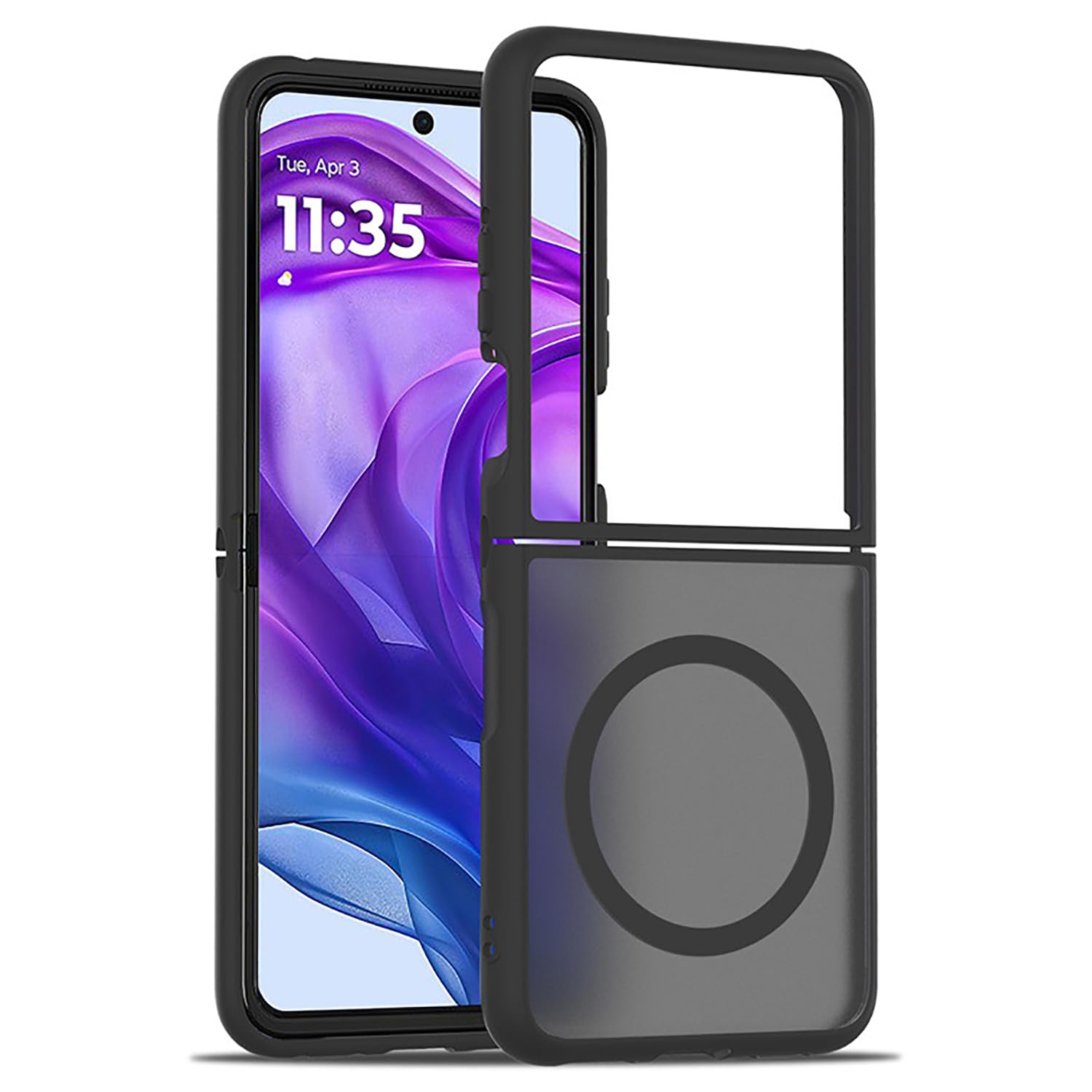 Lzzox For Motorola Razr 60 Ultra 2025 Case Compatible with Magnetic Wireless Charging, Soft and Anti-drop, Soft Hard Back Cover (Black, Razr 60 Ultra) Razr 60 Ultra Black