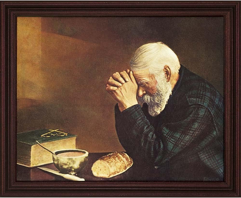 Dicksons Praying Wise Man with Bible in Golden Hue 16 x 20 Wood Wall Sign Plaque