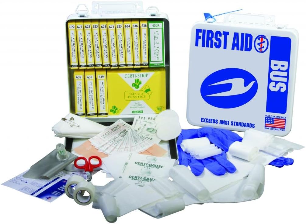 Certified Safety S203-045 24M School Bus Kit First Aid, Metal - - 