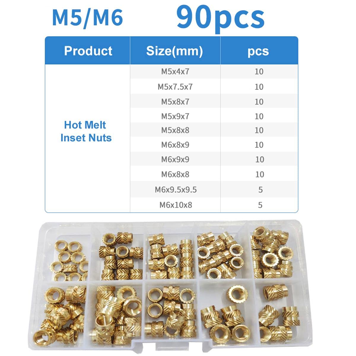 BATINO 360Pz Inserti Filettati, M2 M2.5 M3 M4 M5 M6 Inserti Filettati Stampa 3D Con Filettatura Femmina Dadi Zigrinati Ottone Inserto Filettato Per Plastica Stampa 3D BATINO 360Pz Inserti Filettati, M2 M2.5 M3 M4 M5 M6 Inserti Filettati Stampa 3D Con Filettatura Femmina Dadi Zigrinati Ottone Inserto Filettato Per Plastica Stampa 3D