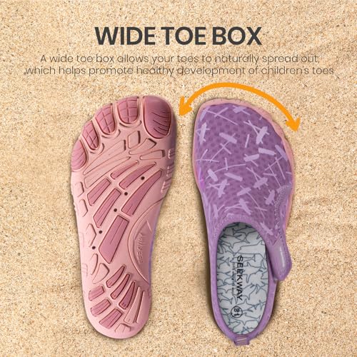 Image of SEEKWAY Barefoot Water Shoes for Kids - Wide Toe Box and Quick-Dry Sand Shoes Toddler for Hiking Swim Beach Pool Kayak Sport Accessories, Camping Essentials Non-Slip for Boys Girls Sizes