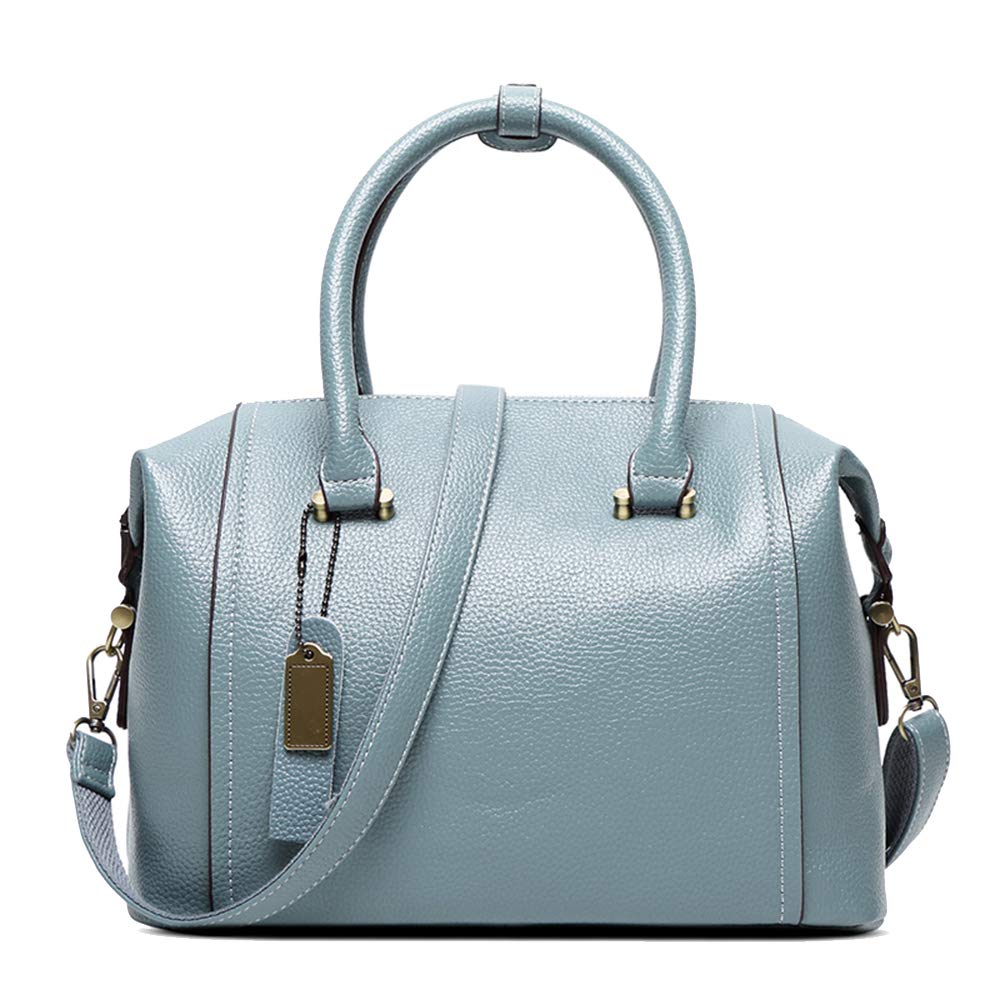 Bolso de Mano con Bandolera para Mujer en Cuero PU Boston Bolso Hombro Vintage Bolso Gris