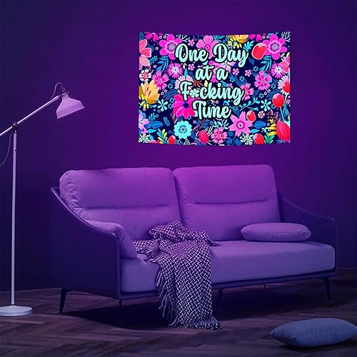 Miniatura 69 de ADDWel Tapiz de calavera de luz negra, tapiz psicodélico negro que brilla en la oscuridad, tapices reactivos a los rayos UV, carteles para colgar