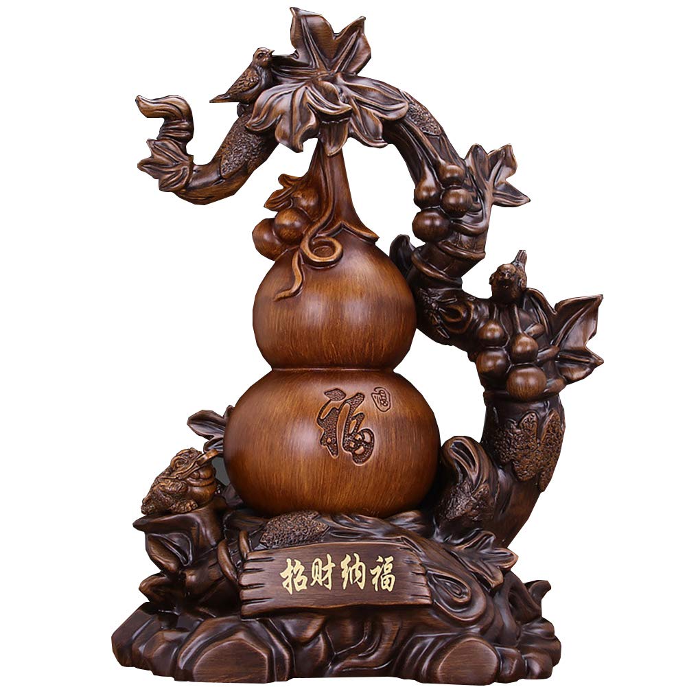 DACUDA Ornaments Wu Lou Ornament Wu Lou Hu Lu Sculpture Prosperity Decoration for Home Office Housewarming (Brown)