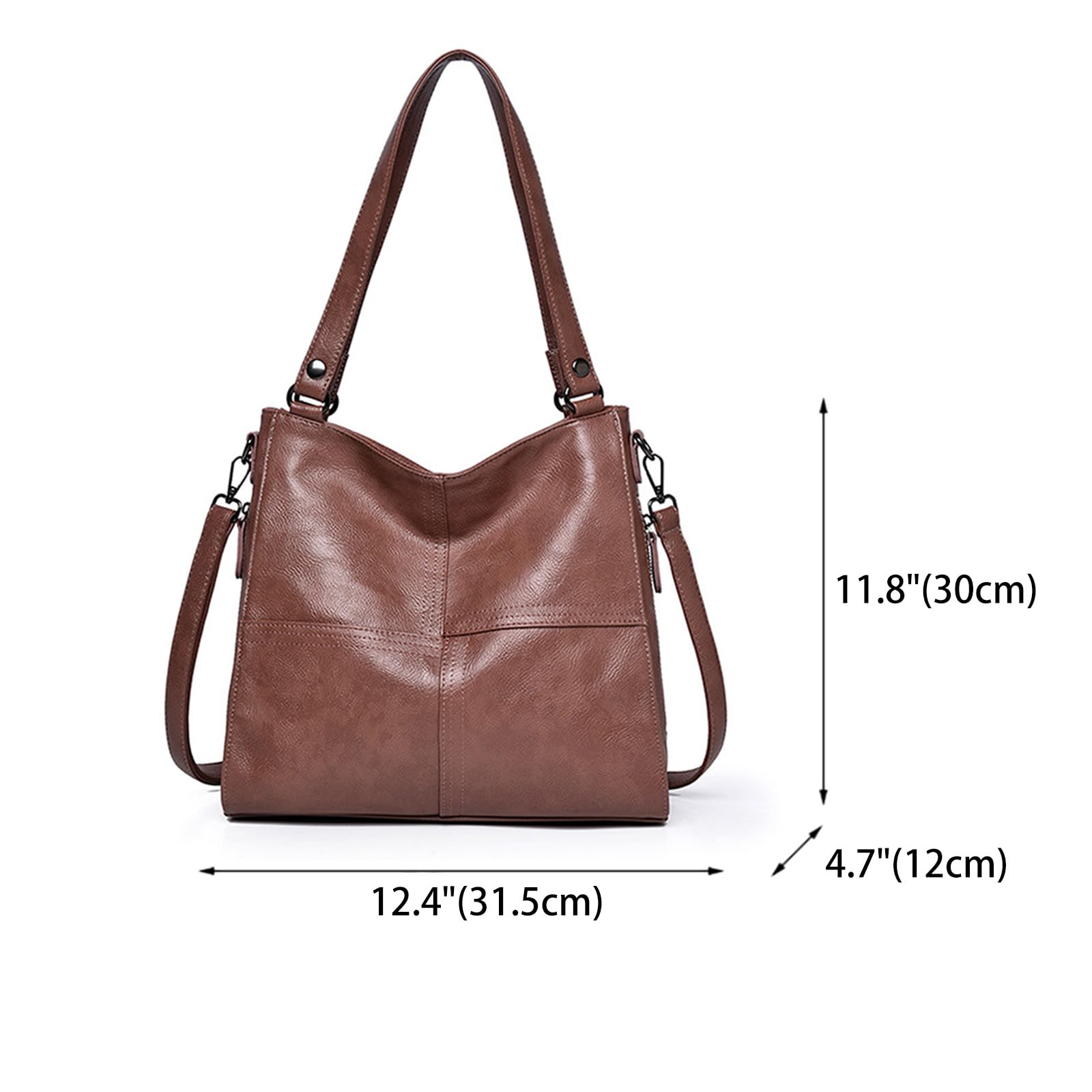 DEERWORD Mujer Bolsos de Mano Casual Bandolera Marca Mediano Totes Antirrobo Hombro Italianos PU Cuero 79241 1 Piezas Marrón
