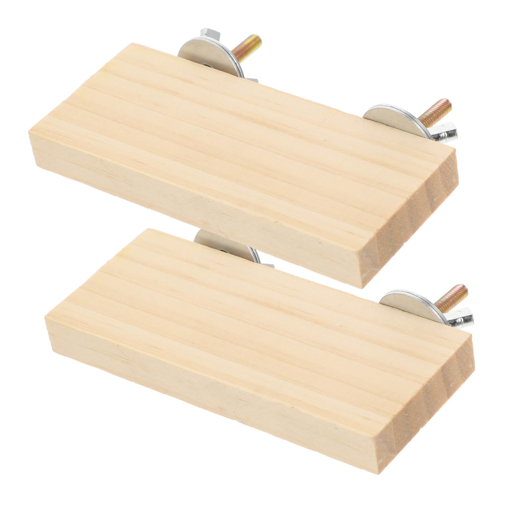 GALPADA 2Pcs Rectangular Parrot Platforms Wooden Bird Stands for Birds Chewable Accessories Fun Parakeet Perch Supply