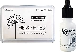 Hero Arts Unicorn White Ink Pad (AF249) and Reinker (NK026), Bundle of 2 Items