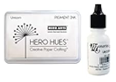 Hero Arts Unicorn White Ink Pad (AF249) and Reinker (NK026), Bundle of 2 Items