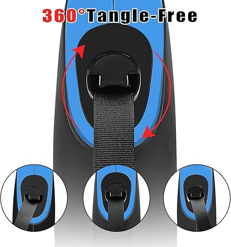 Miniatura 8 de Best Dog Supplies - Correa gruesa retráctil para perros grandes con dispensador de bolsas y linterna, correa de perro de 26 pies/26.2 ft para perros