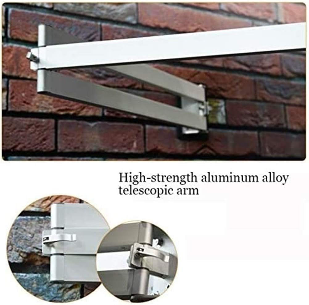 Parasole Parasol ogrodowy montowany na ścianie, mocniejsza rama Parasol ogrodowy z 8 żebrami, aluminiowa uchylna osłona przeciwsłoneczna Parasol Ogrodowy(White)