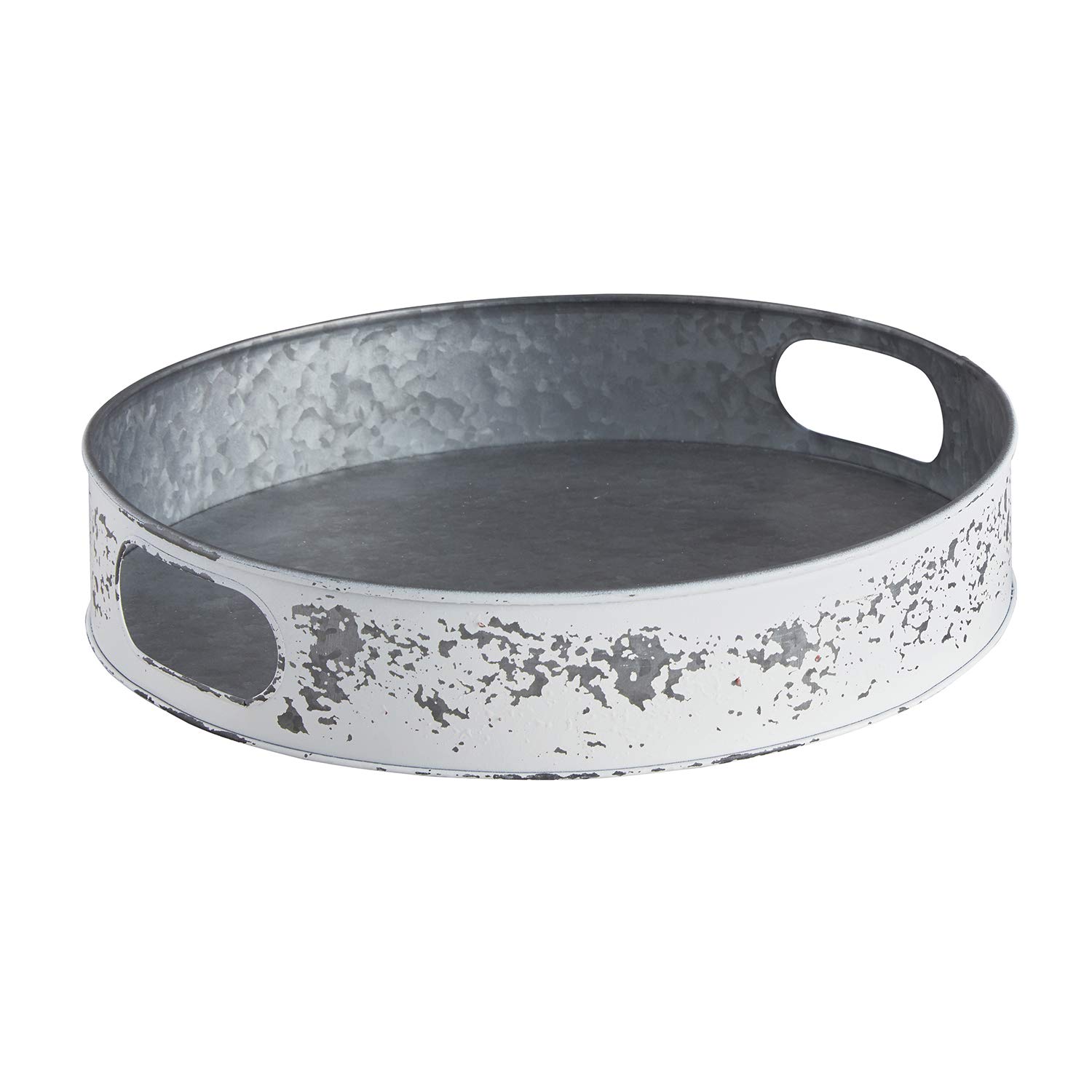 Photo 1 of 47th & Main Metal Decorative Tray, Set of 2, Rustic White Set of 2 Rustic White