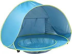 Barraca de paia infantil com piscina