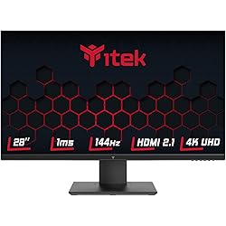 iTek Monitor GGF - 28" Plano, 4K UHD 3840x2160, IPS rápido, 144 Hz, 16:9, 1 ms OD, HAS, 2xHDMI 2.1, 2xDP, Altavoz, HDR, sincronización adaptativa