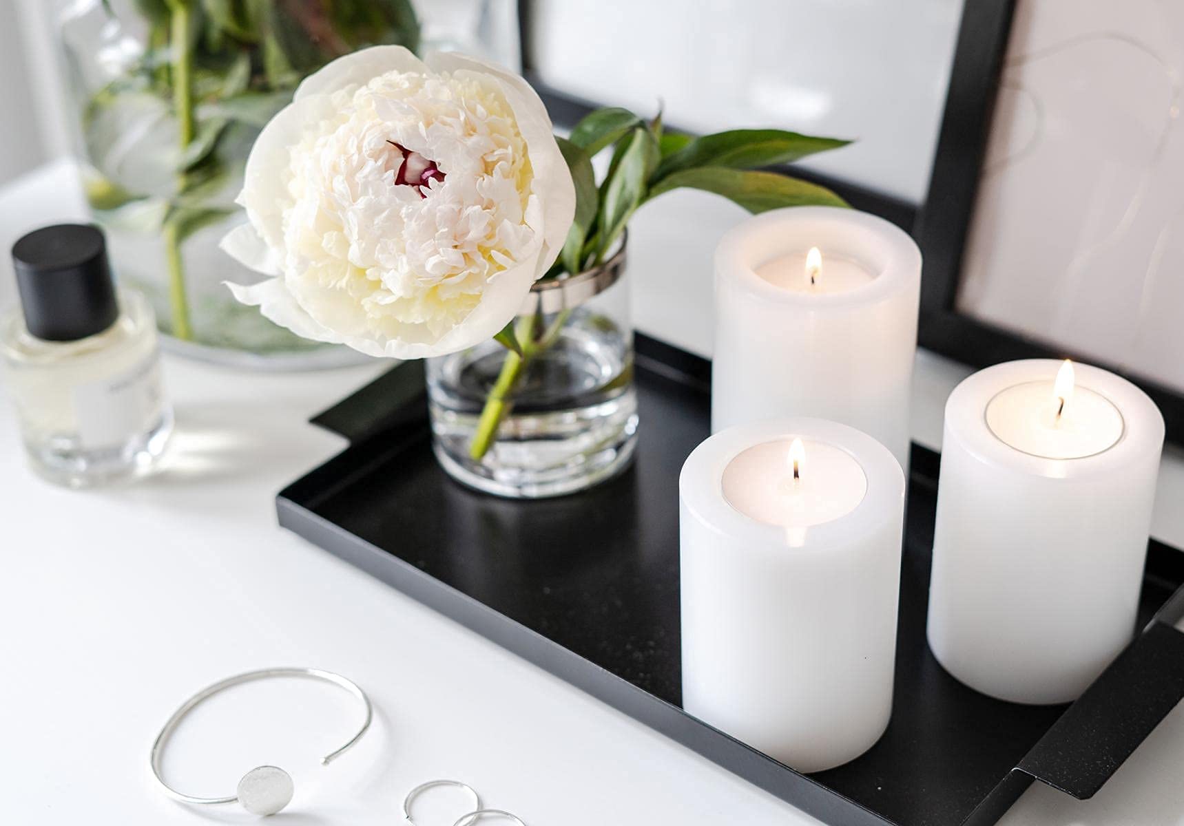 EDZARD - Set de 4 Décoration Lys, en aluminium Doré, hauteur 6,5 cm