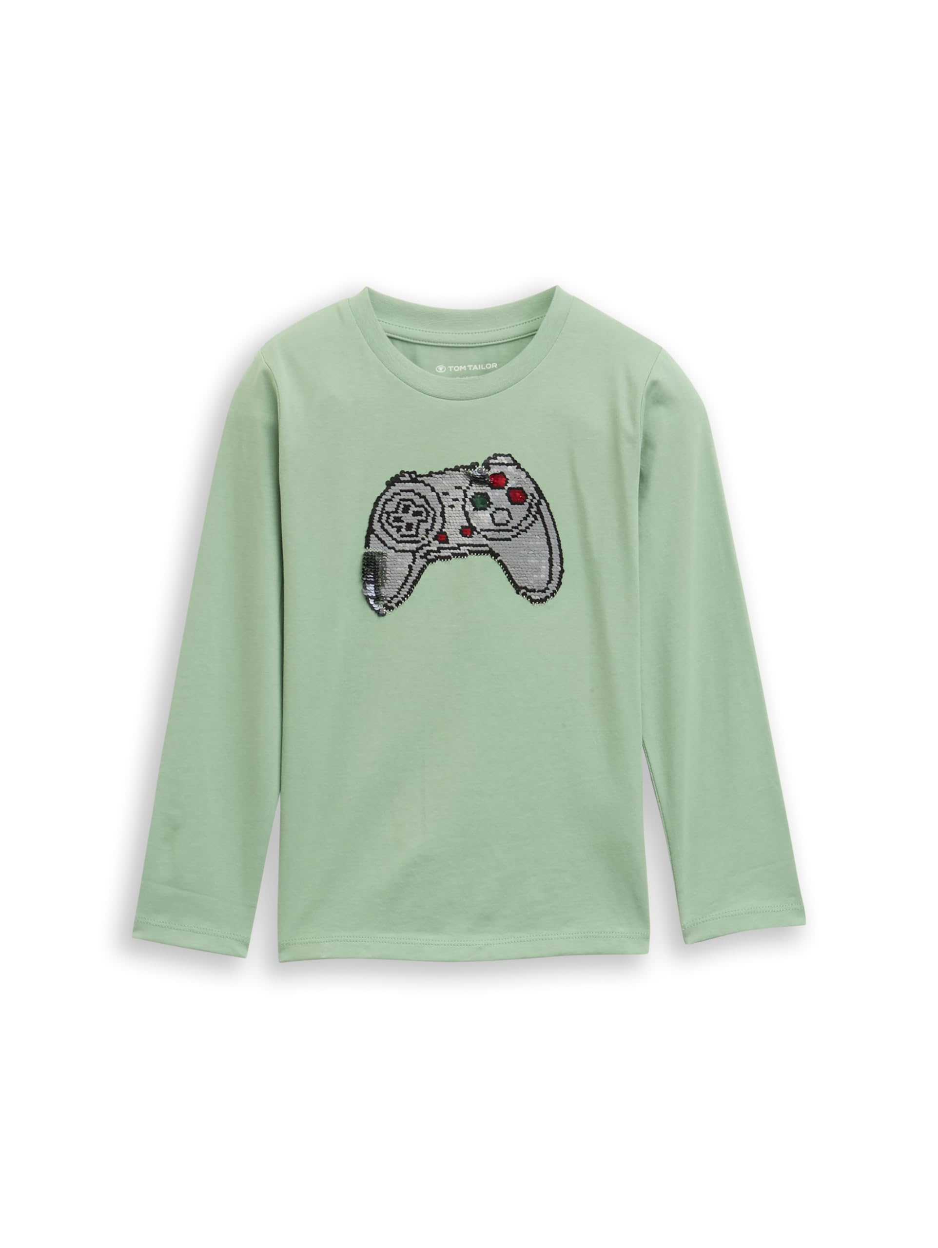 Tom Tailor Jungen 1047482 Kinder Langarmshirt mit Wendepailletten (1er Pack)