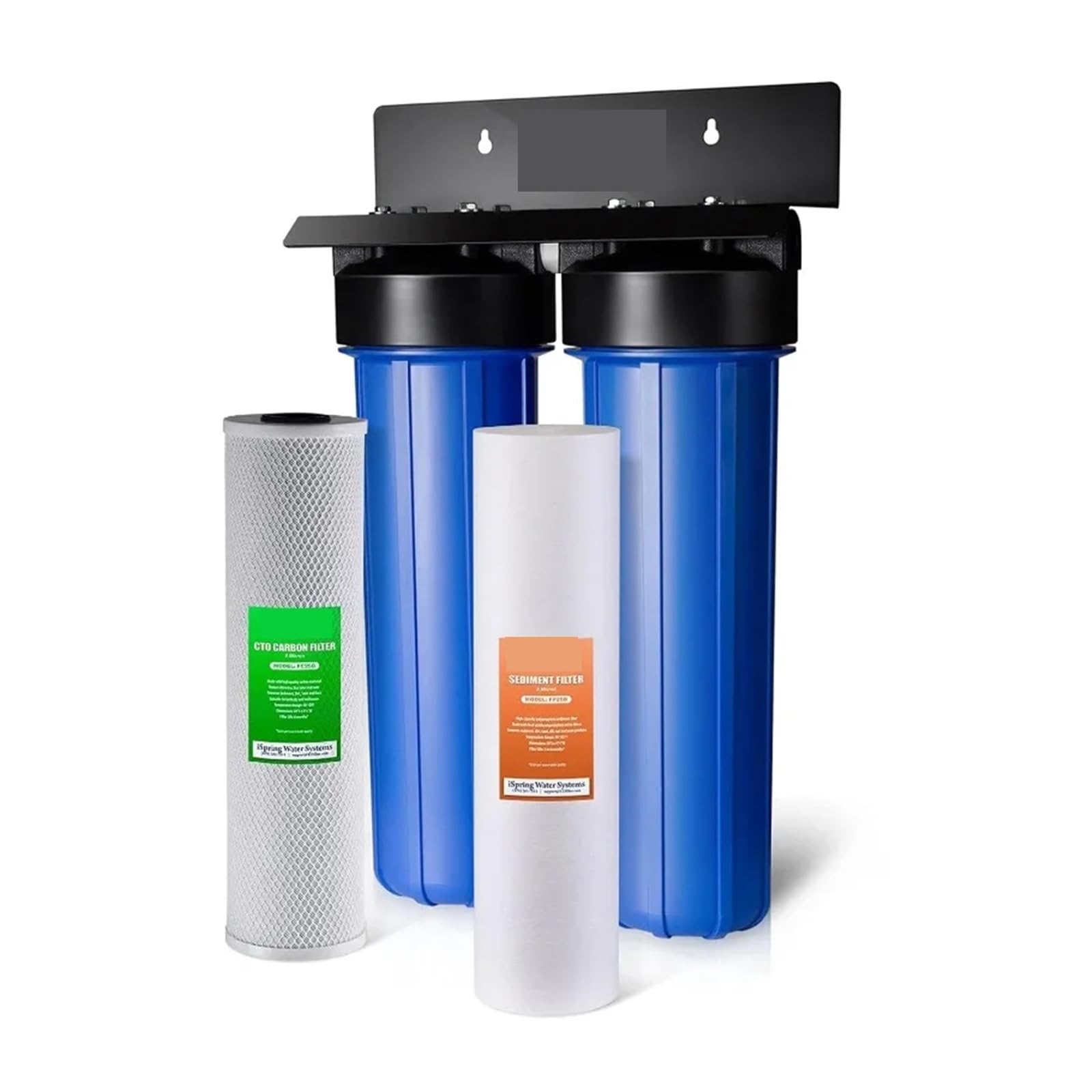 di filtraggio 'acqua for tutta la casa a 2 stadi con filtri a sedimenti fini e a blocchi carbone da 20" x 4,5",Cura affidabile dell'acqua