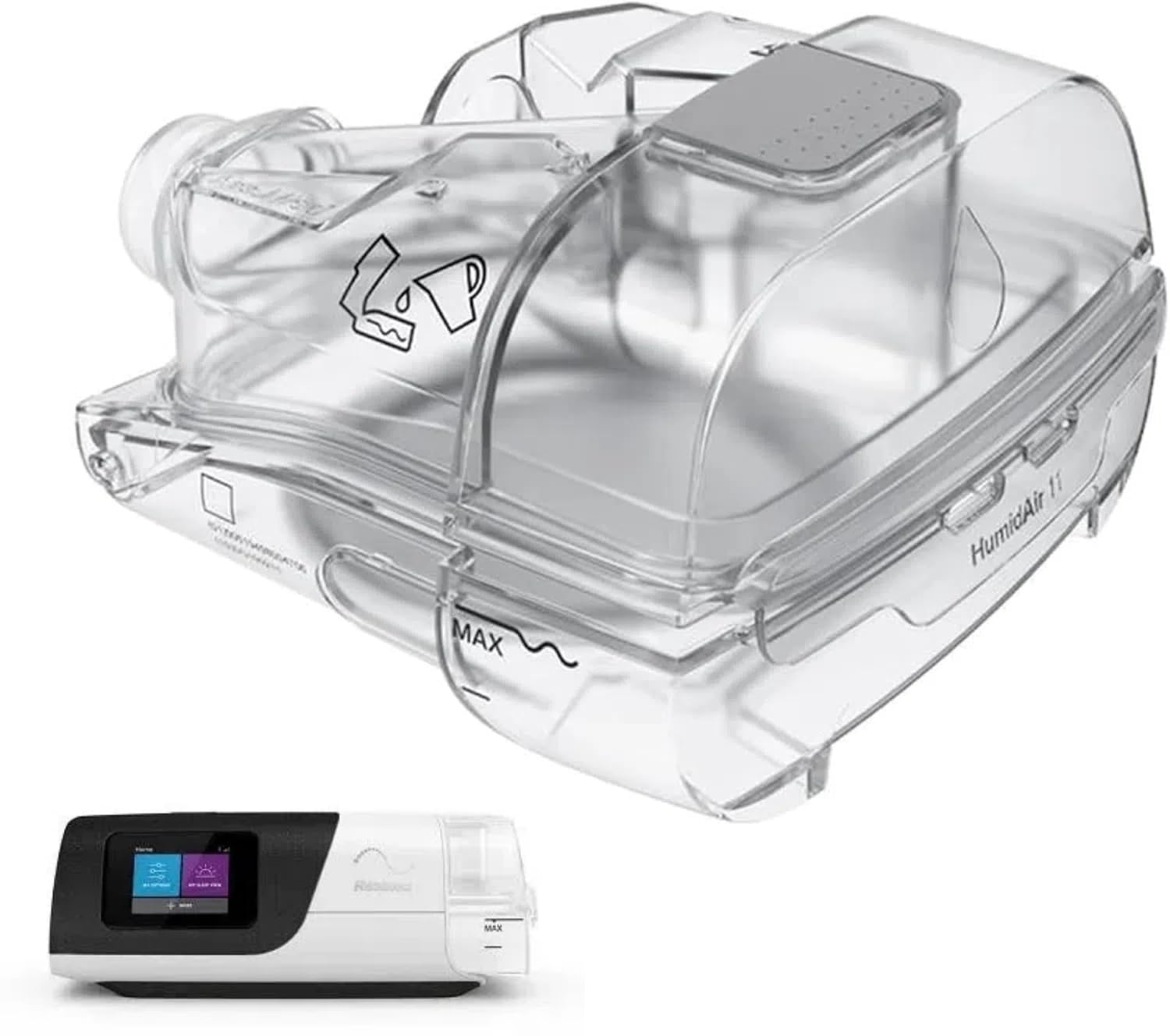 Chambre d'humidification HumidAir améliorée pour appareils CPAP AirSense 11 et AirCurve 11, transparente, en plastique, 380 ml