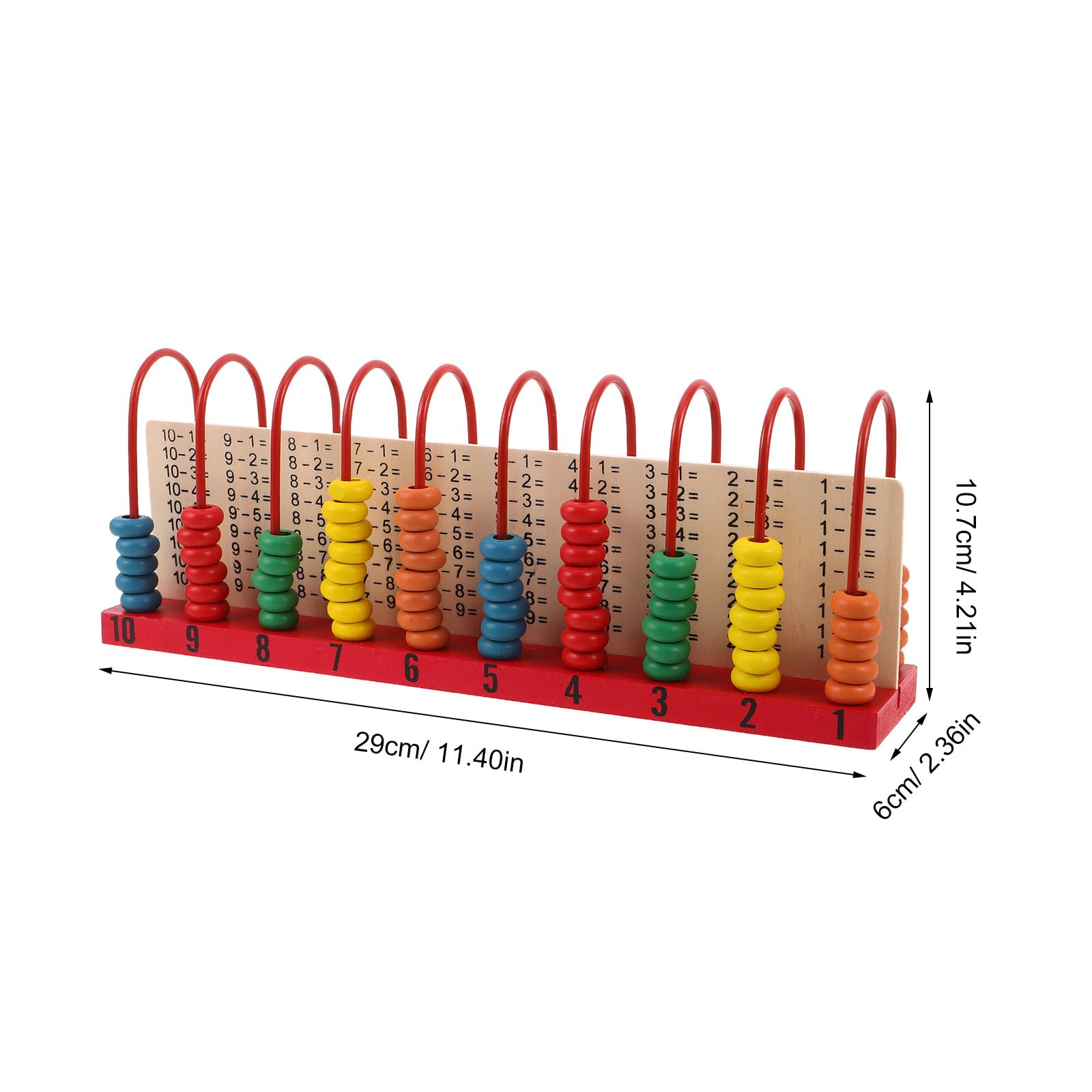 BESTonZON Ábaco de Cuentas de Madera: Ábaco de Cuentas de cálculo - Estante de conteo matemático y resta para práctica matemática básica y educación, Juguete para desarrollar el Cerebro.