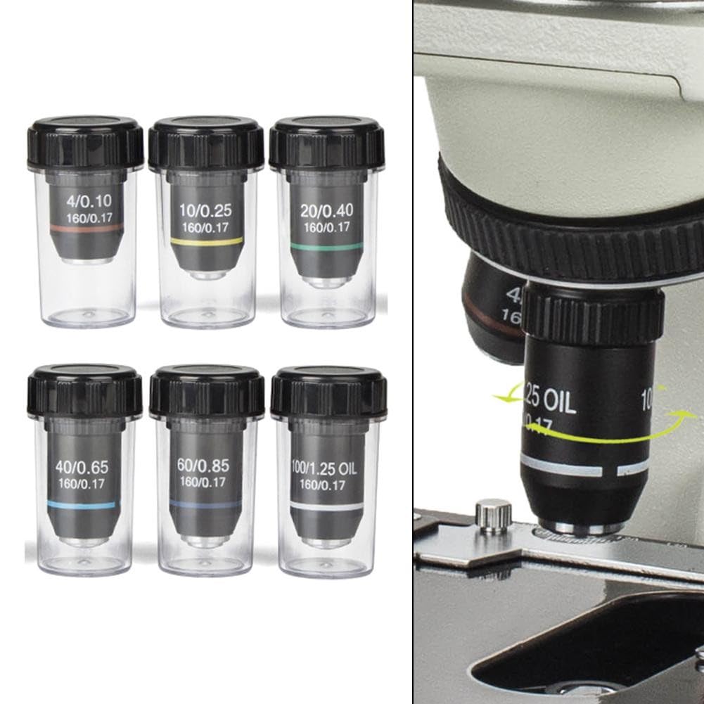 Obiettivo acromatico 195 per microscopi biologici, caratteristiche immersione in olio e design elastico per una visione sicura da 4X a 100X ingrandimento (20X)