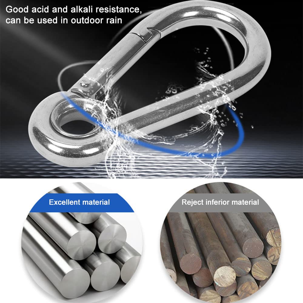 MAI USATO]10 Pezzi M4 Moschettone 304 In Acciaio Inox Con Chiusura A Vite Moschettone Gancio Per Casa Campeggio Escursionismo Pesca Viaggio Zaino 88267643