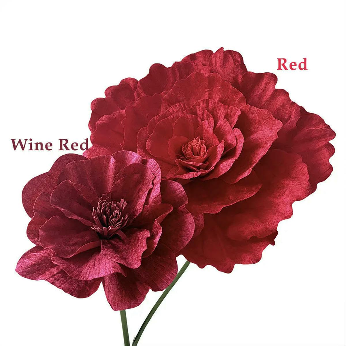 30-60 cm di fiori giganti artificiali di peonia, di rosa artificiale rosso vino, fiori per guinzaglio, decorazioni per vetrine di matrimoni, 60 cm rosso vino