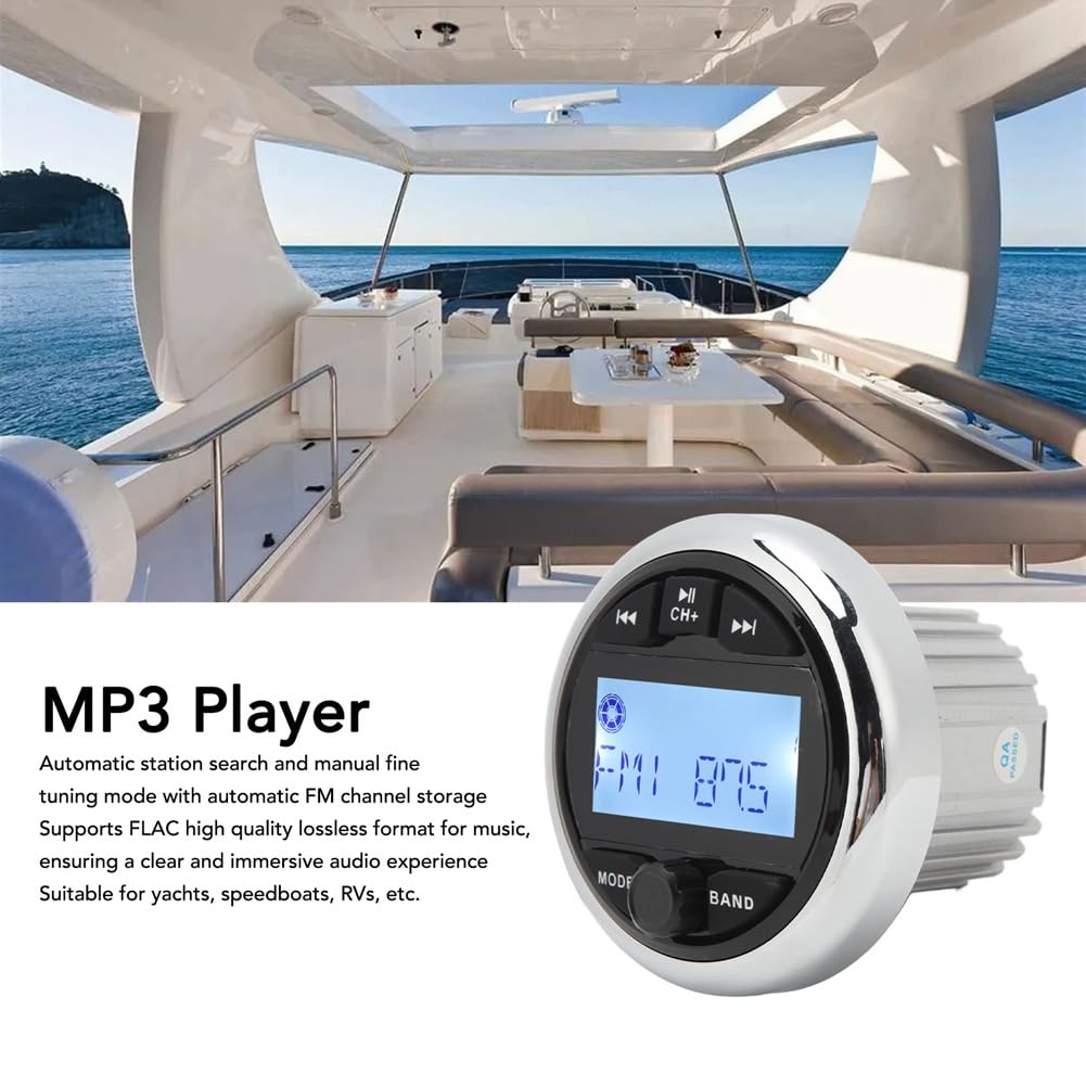 Du 12V Reproductor Mp3 Bluetooth Resistente Al Agua Anti Interferencias Estéreo Digital Radio de Audio FM Am para Barcos Marinos RV