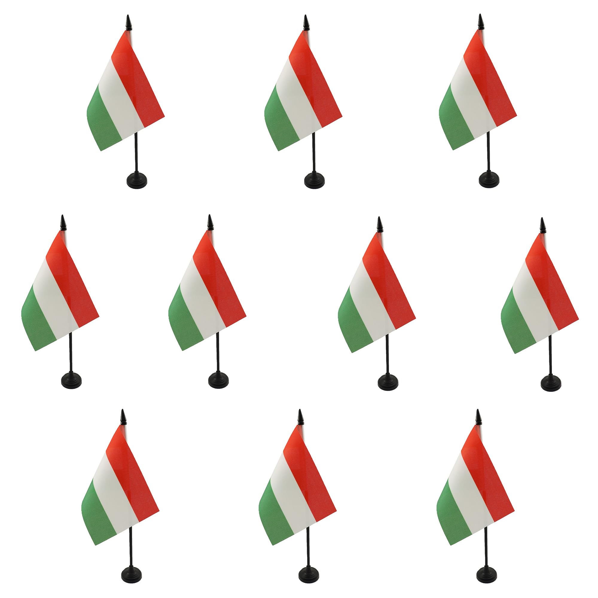 AZ FLAG Pack of 10 Hungary Table Flags 4x6 in 100D Polyester Plastic Base
