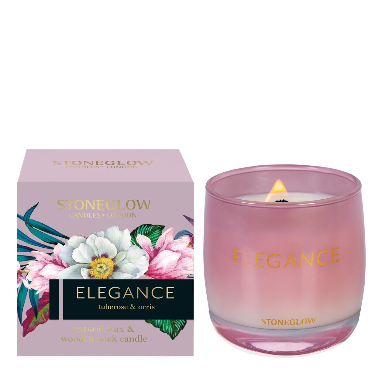 STONEGLOW Candles London Infusion - Elegance - Tuberose & Orris - Scented Candle - Tumbler (Plum)