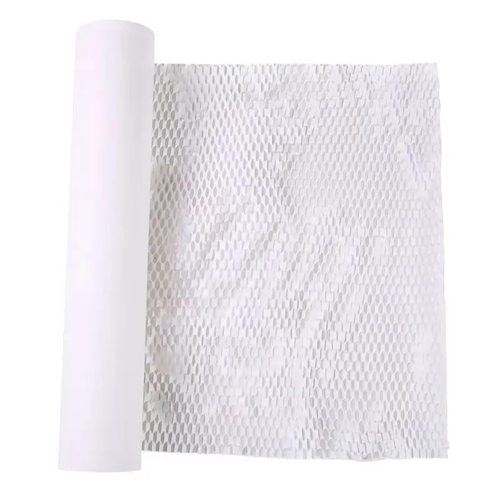 Honeycomb Paper Roll White Honeycomb Buffer Paper Roll - Degradable Protective Packaging for Flowers & Fragile Items(30cmx20m White)