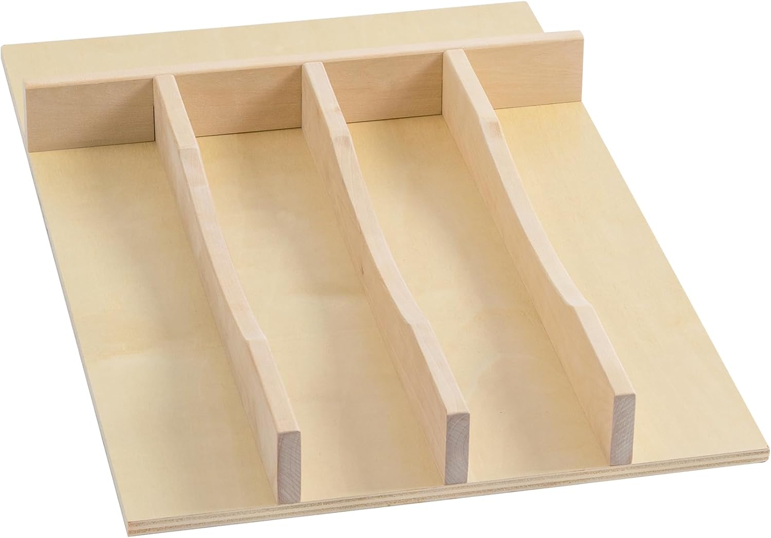 WelFurGeer Solid Birch Wood Silverware Drawer Organizer, Wooden Cutlery Drawer Organizer, Utensil Tray for Kitchen Drawers, Kitchen Utensil Organizer for Silverware, Flatware, Spoons, Forks, Knives