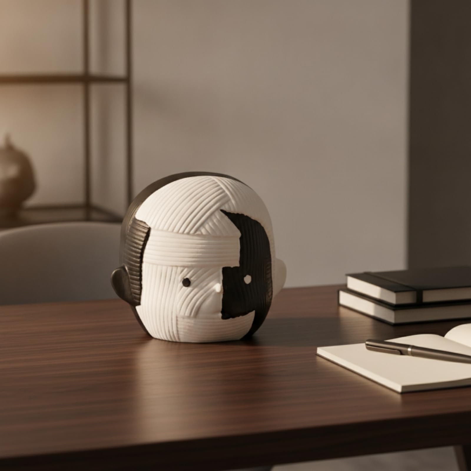 Abstracte Cartoon Figurine Skulptur Dekofigur Statue Resin Ästhetische Wohnfigur mit Zeitgemäßer Anmutung für Einladendes Ambiente für Wohnzimmer, Blau Und Weiß, Niedriges Modell