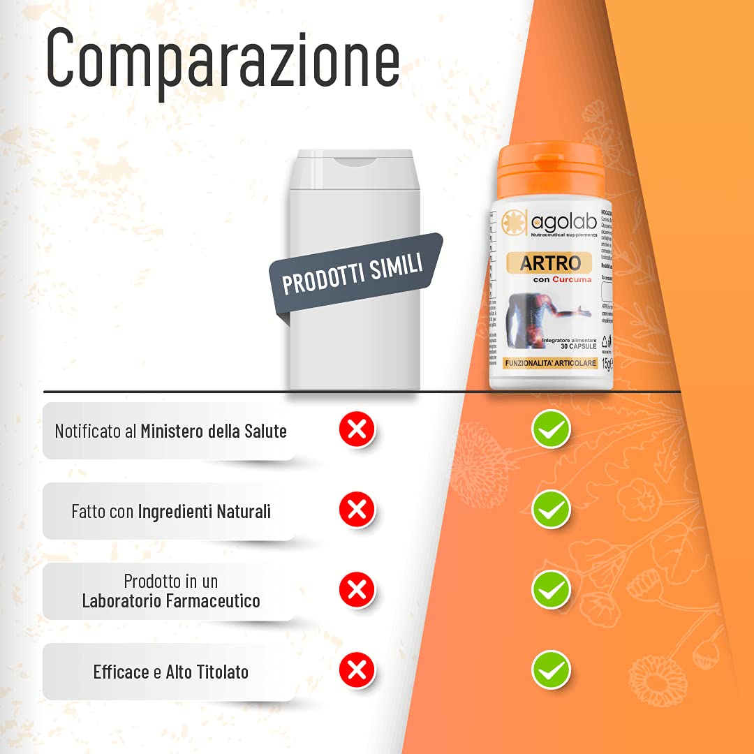 Integratore a Base di Glucosamina e Condroitina, con con Curcuma, Boswellia e Collagene marino, Supporta la Funzionalità Articolare e Contrasta gli Stati di Tensione Localizzati