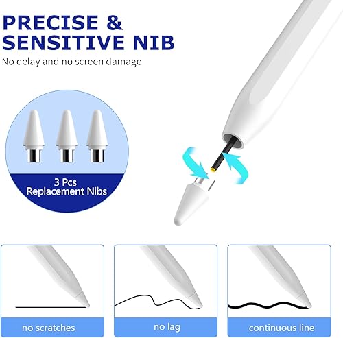 Miniatura 4 de Lápiz óptico para tabletas Android, teléfonos, lápiz capacitivo para Samsung iPhone, bolígrafos universales activos para iOS/Android, la mayoría de
