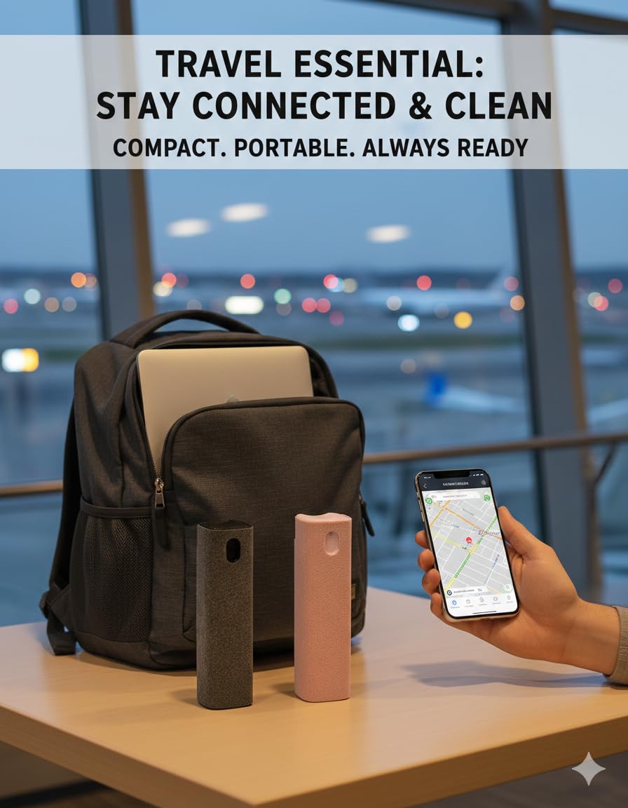 Car Screen Cleaner, Touch Screen Cleaner, Spray and Erase Screen Cleaner for Car Screen, iPad, MacBook and More, Screen Cleaner, Travel Cleaning Kit (2 Pieces) 1